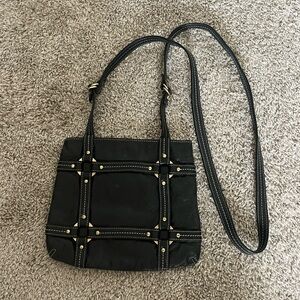 Vintage 00s Black Nordstrom Leather Crossbody Bag